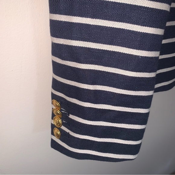 J.Crew Striped Schoolboy Blazer Blue White 4 - Picture 10 of 11